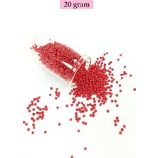 Bin1çeşit Dökme Cam Kum Boncuk (11/0) 2 mm - 20 Gram - Kırmızı - BNC004