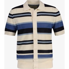 Gant Erkek Mavi Regular Fit Çizgili Kazak
