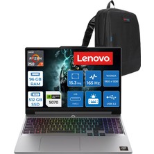 Lenovo Loq 15AHP11  Amd Ryzen™ 7 250 Aı 96GB Ddr5 512GB SSD 8GB/RTX5070 115W 15.3" Wuxga (1920X1200)IPS 165Hz,100%sRGB,300nits Freedos Gaming Bilgisayar W83TN0096TRF41+ZETTAÇANTA