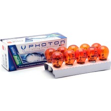 Gözpar Oto Photon PY21W 12V Düz Tırnak Sarı Sinyal 10 Adet