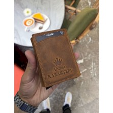 Visso Leather Visso 684 Hakiki Deri Kağıt Para Bölmeli Mekanizmalı Kartlık Cüzdan Çanta Kişiye Özel Ürün