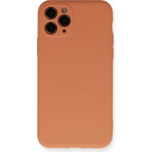 Aslanoğlu Store Apple iPhone 11 Pro Kılıf Nano Içi Kadife Silikon - Mat Turuncu