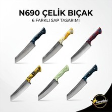 Sarıyıldız N690 Çelik Profesyonel Şef Bıçağı – 4 Farklı Epoksi Sap Tasarımı, Mutfak ve Kasaphane Bıçağı**