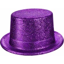 Aslanoğlu Store Mor Simli Glitter Silindir Parti Şapkası