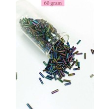 Bin1çeşit Uzun Boru Kesme Boncuk Çap 2mm Uzunluk 10 mm - 60 Gram - Mavi Yeşil - BNC269