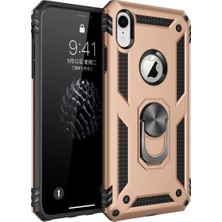 Aslanoğlu Store Apple iPhone Xr Kılıf Sofya Yüzüklü Silikon Kapak - Gold