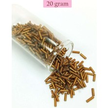 Bin1çeşit Uzun Boru Kesme Boncuk Çap 2mm Uzunluk 10 mm - 20 Gram - Koyu Altın - BNC226