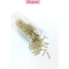 Bin1çeşit Uzun Boru Kesme Boncuk Çap 2mm Uzunluk 10 mm - 20 Gram - Şeffaf Bej - BNC237