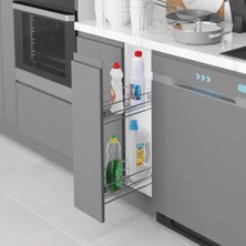 Elovias Starax Gizli Raylı Tek Açılım Frenli Sağ Deterjanlık Krom Modül 25CM (S-2425-C)