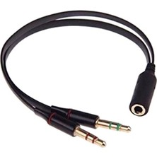 Junglee Aux To 2 Aux Kablo 3.5 mm Jack Girişini 2 Aux A Çeviren Kablo Mikrofon ve Kulaklık Çevirici Aparat