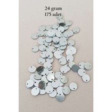 Bin1çeşit Oya Abiye Bileklik Kolye Pleksi Metalik Plastik Pul Gümüş Renk 24 Gram 255 Adet - BNC583