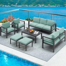 SCY Scatola Bahçe Mobilyası Modern Koltuk Takımı Salon Oturma Grubu Balkon Çay Seti