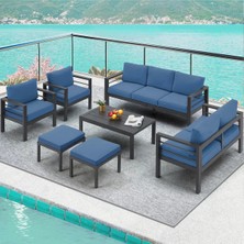 SCY Scatola Bahçe Mobilyası Modern Koltuk Takımı Salon Oturma Grubu Balkon Çay Seti