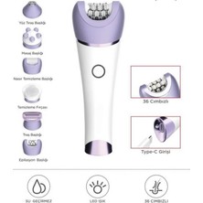 Junglee Tep-02 Şarjlı Epilatör Islak Kuru Kablosuz 6 Başlıklı Yüz Koltuk Altı Bikini Bölgesi Bacak Epilatörü