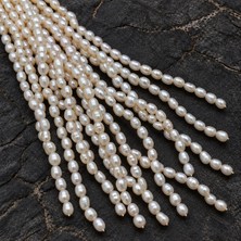 Yaşam Tohumu Inci Dizi Beyaz Arpa Kesim 6*4mm – Doğal Doku Royal Seri (63330)