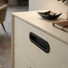 Elovias System Gömme Mobilya Kulbu Siyah Renk 128MM Kulp (SY7471 0128 Al6)