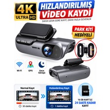 Qifit 4K Ultra Hd Araç Kamerası Hızlandırılmış Video Kaydı ve Park Kiti Hediyeli