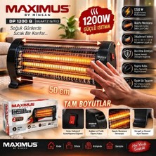 Maximus Dp 1200 Q 1200W Elektrikli Soba 3 Kademeli Quartz Siyah Mini Isıtıcı | Kompakt Ayak ve Masa Altı Isıtıcı,
