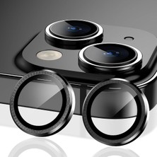 Alüminyum Alaşım Çerçeveli Tempered Glass Kamera Lens Koruyucu 15 Siyah