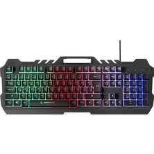 Rampage KB-R57 X-JAMMER Gökkuşağı Aydınlatmalı USB Siyah Tam Türkçe Gaming Oyuncu Klavyesi