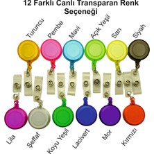 Profesyonel Yaka Kartı Yoyo, 12'li Farklı Renk Paket, Kimlik Kartı Tutucu, Personel Kart Çekme M