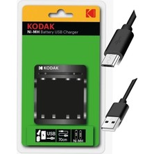 Tr Pil Şarj Aleti Cihazı USB Kablolu Kalem Pil (Aa) Kumanda Pili (Aaa) Uyumlu 1 Paket Ni-Mh USB Ş