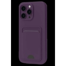 Bin1çeşit iPhone 16 Pro Max Kılıf Kelvin Kartvizitli Silikon - Derin Mor
