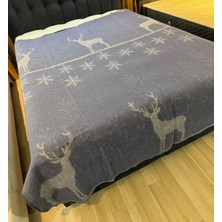 Özyün % 100 Merinos Kuzu Yünü,çift Kişilik Battaniye,özel Üretim Yılbaşı Temalı Hediyelik,çok Yumuşak ,estetik Dekoratif,wool Blanket,wery Soft!