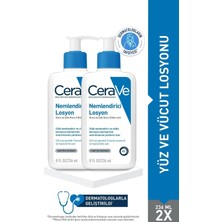 Cerave Nemlendirici Losyon Kuru Ciltler Seramid ve Hyalüronik Asit Içerikli Yüz Vücut 236ML X2