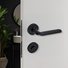 Elovias Sese Araç Modeli Yuvarlak Rozetli Wc Kapı Kolu Siyah (200-222R-02-02)