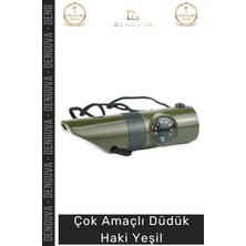 Denguva #düdük Kamp Outdoor Doğa Sporları Acil Durum Sinyal Aparatı Pusula Dayanıklı Şık Çok Amaçlı Düdük Haki