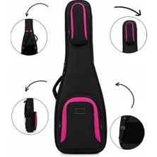 Erga Müzik Profesyonel Kalın Klasik Gitar Kılıfı-Çantası - Siyah - PEMBE1900 Denye Lüx Kumaş - %100 Su Geçirmez