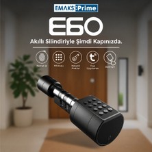 Emaks Prime Akıllı Kilit E60, Parmak izi, Şifre, Kart, Tuya Smart Uygulama (Tüm Kapılara uyumlu), Wifi bağlantı (Gateway ile)