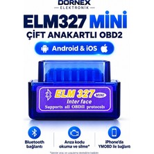 ELM327 1.5V Mini Çift Anakartlı Bluetooth Obd2 Araç Arıza Tespit ve Kod Silme Cihazı Android & Ios Uyumlu