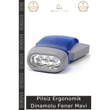 Denguva #fener Pilsiz Şarjlı Kamp Acil Durum Aydınlatma Manuel Ergonomik Ekonomik Dinamolu Fener Mavi