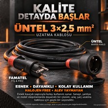 Samtech Grup Üntel 3×2,5 Mm² Kauçuk Endüstriyel ve Araç Şarj Uzatma Kablosu – Famatel Fiş Prizli, Yüksüklü Bağlantı