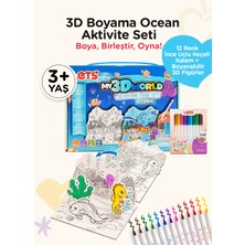 Okyanus 3D Boyama Aktivite Seti 12 Renk Keçeli Kalem (Boyanabilir 3D Figür + Puzzle · Boya Birleştir Oyna)