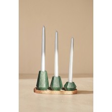 Giselle Royal Green Trio Taper Candle