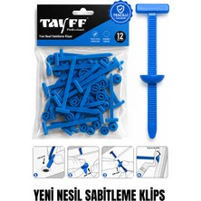 Tayff Professional Çok Amaçlı Cırt Klips, Oto Tampon Şase Klipsi, Ev Bahçe ve Elektrik Panosu Sabitleme Akıllı Klipsi | Mavi 12'li Paket