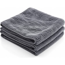 CarLux 3'lü Mikrofiber Temizlik Bezi Araba Temizlik Bezi Mutfak Kurulama Bezi 40X40 Gri