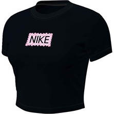Nike Nıke W Nsw Nk Chllknt Crp Tee Flrt Kadın Günlük Tişört IV5481-010 Siyah