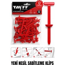 Tayff Professional Çok Amaçlı Cırt Klips, Oto Tampon Şase Klipsi, Ev Bahçe ve Elektrik Panosu Sabitleme Akıllı Klipsi | Kırmızı 12'li Paket