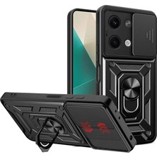 sbodurhome Xiaomi Poco X6 Kılıf Pars Lens Yüzüklü Silikon - Siyah