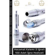 Denguva #hacamat Metal Profesyonel Kaliteli Pratik Hacamat Kalemi 3 Iğneli 100 Adet Iğne Hediyeli