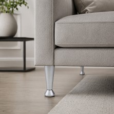 Elovias Sese Plastik Konik Ayak 8cm Mat Krom