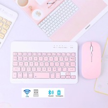 Junglee Bluetooth + USB Wireless Klavye Mouse Seti Sessiz Şarjlı Bt+Usb Mouse & Keyboard Set