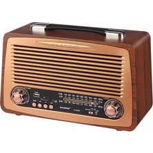 Brf Store Vialivaavm Coverzone Büyük Boy Retro Radyo Taşınabilir Bluetooth Speaker ve Hoparlör Klasik Antika T