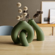 Brf Store Vialivaavm Interlocking Vazo – 3D Baskı Iç Içe Geçen Dekoratif Vazo-Yeşil
