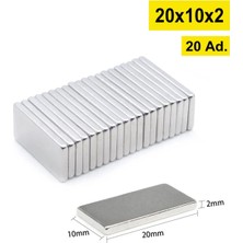 Brf Store Vialivaavm Dünya Magnet 20 Adet - Köşeli Neodyum Mıknatıs, 20X10X2 Mm, Süper Güçlü Magnet, N35 Kalit