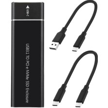 Str Store M.2 Nvme Usb3.1 Tip-C Gen2 10GBPS Muhafaza M.2 Pcı-E SSD Sabit Disk Harici Sürücü Kutusu M.2 M-Key Ssd'den Usb-C'ye Adaptör (Siyah)